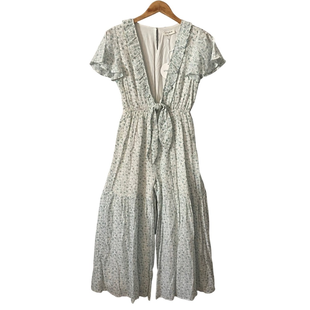 Storia Anthropologie Womens Small Boho Cottagecore Floral Wide Leg Jumpsuit